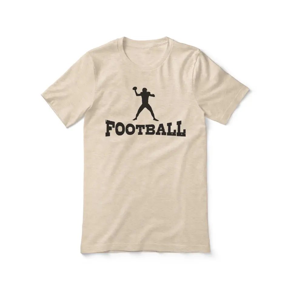 Basic Football with Football Player Icon on a Unisex T-Shirt with a Black Graphic