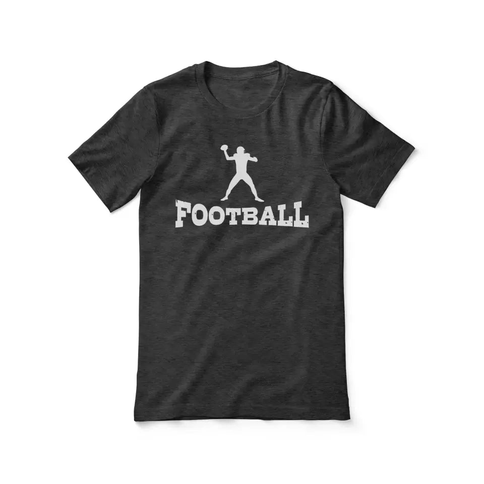 Basic Football with Football Player Icon on a Unisex T-Shirt with a White Graphic