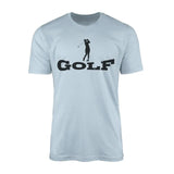 Basic Golf with Golfer Icon on a Men's T-Shirt with a Black Graphic