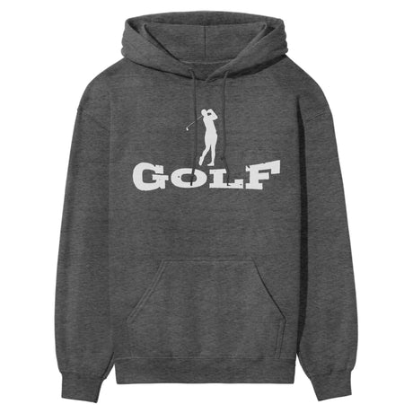 Basic Golf with Golfer Icon on a Hoodie with a White Graphic