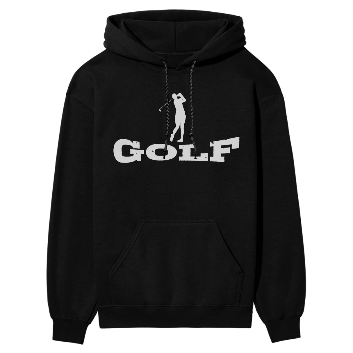 Basic Golf with Golfer Icon on a Hoodie with a White Graphic