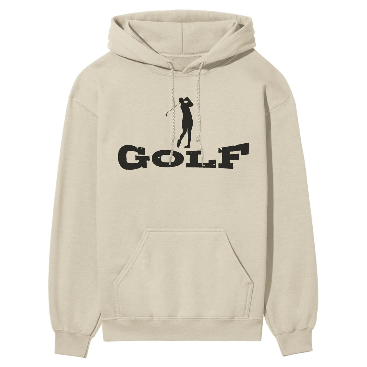 Basic Golf with Golfer Icon on a Hoodie with a Black Graphic