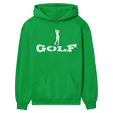 Basic Golf with Golfer Icon on a Hoodie with a White Graphic