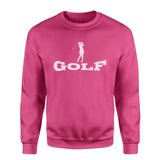Basic Golf with Golfer Icon on a Sweatshirt with a White Graphic