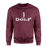 Basic Golf with Golfer Icon on a Sweatshirt with a White Graphic