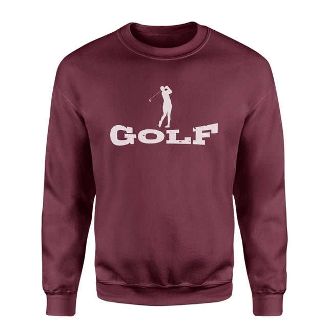Basic Golf with Golfer Icon on a Sweatshirt with a White Graphic