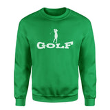 Basic Golf with Golfer Icon on a Sweatshirt with a White Graphic