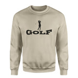Basic Golf with Golfer Icon on a Sweatshirt with a Black Graphic