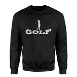 Basic Golf with Golfer Icon on a Sweatshirt with a White Graphic
