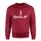 Basic Golf with Golfer Icon on a Sweatshirt with a White Graphic