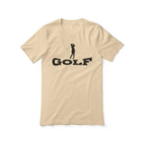 Basic Golf with Golfer Icon on a Unisex T-Shirt with a Black Graphic