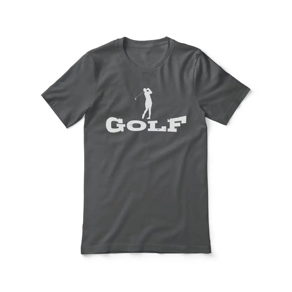 Basic Golf with Golfer Icon on a Unisex T-Shirt with a White Graphic