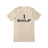 Basic Golf with Golfer Icon on a Unisex T-Shirt with a Black Graphic