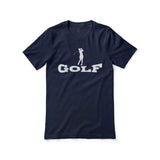 Basic Golf with Golfer Icon on a Unisex T-Shirt with a White Graphic