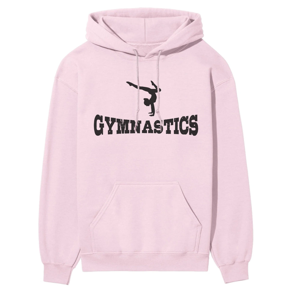 Basic Gymnastics with Gymnast Icon on a Hoodie with a Black Graphic