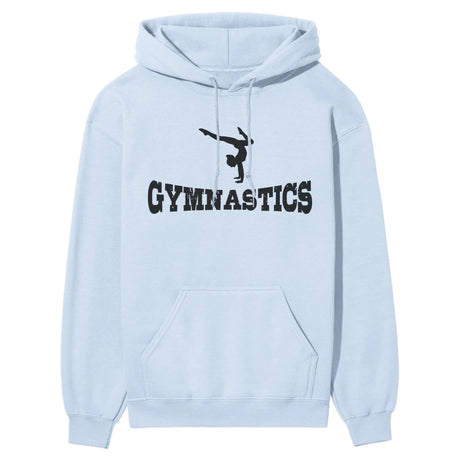 Basic Gymnastics with Gymnast Icon on a Hoodie with a Black Graphic