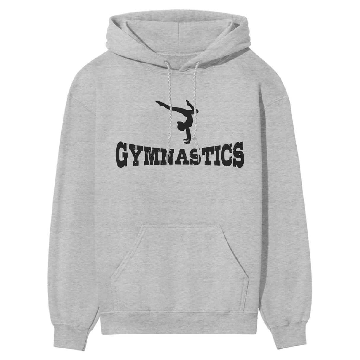 Basic Gymnastics with Gymnast Icon on a Hoodie with a Black Graphic