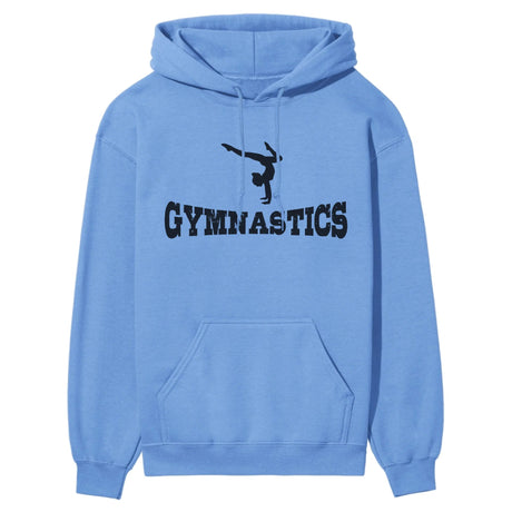 Basic Gymnastics with Gymnast Icon on a Hoodie with a Black Graphic