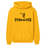 Basic Gymnastics with Gymnast Icon on a Hoodie with a Black Graphic