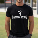 Basic Gymnastics with Gymnast Icon on a Men's T-Shirt with a White Graphic