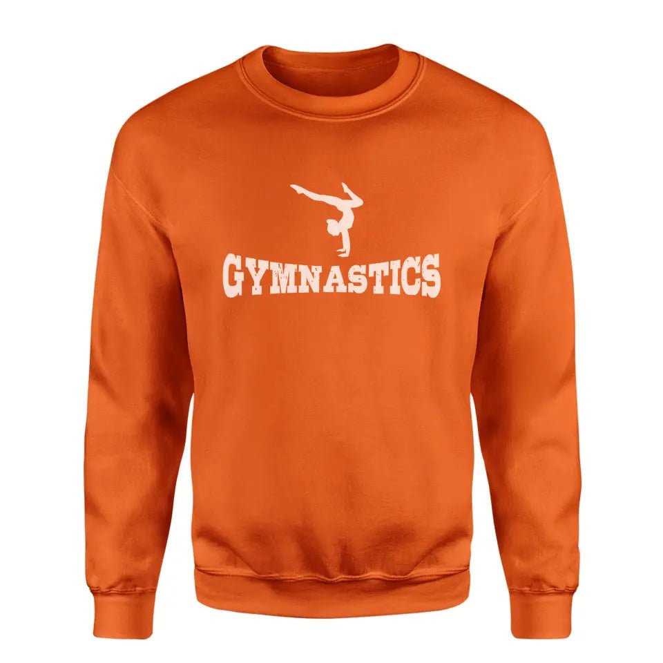 Basic Gymnastics with Gymnast Icon on a Sweatshirt with a White Graphic