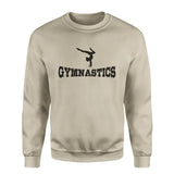 Basic Gymnastics with Gymnast Icon on a Sweatshirt with a Black Graphic