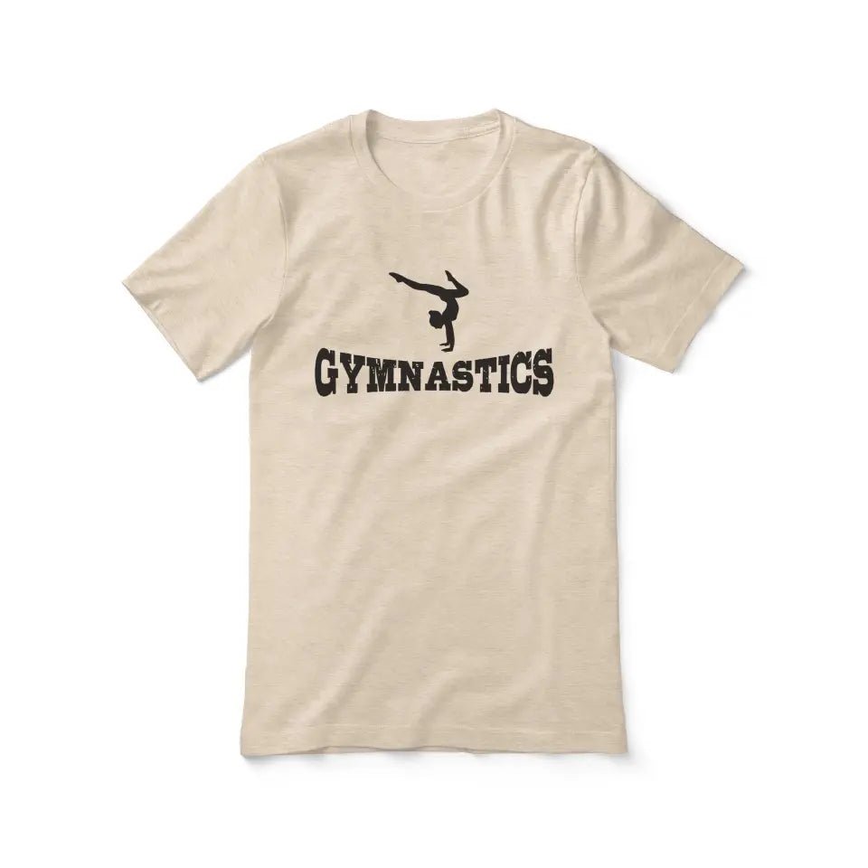 Basic Gymnastics with Gymnast Icon on a Unisex T-Shirt with a Black Graphic