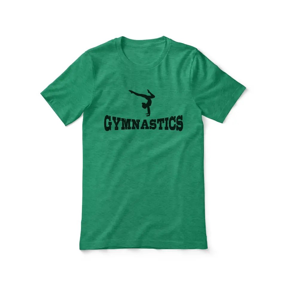 Basic Gymnastics with Gymnast Icon on a Unisex T-Shirt with a Black Graphic