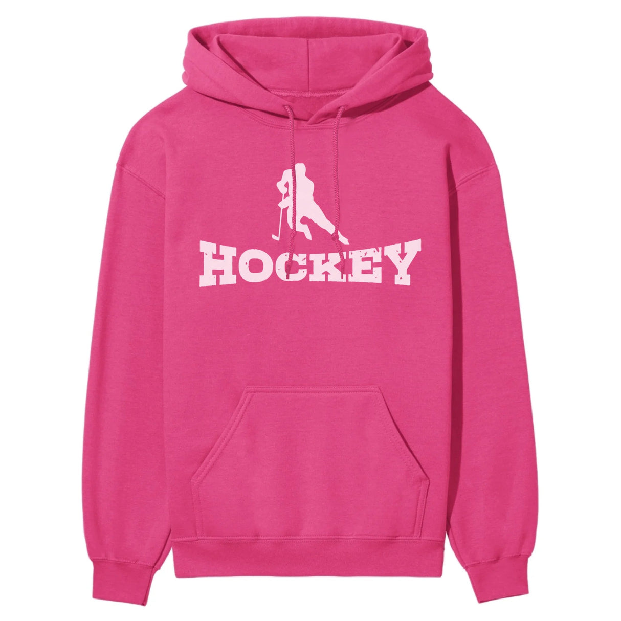 Basic Hockey with Hockey Player Icon on a Hoodie with a White Graphic