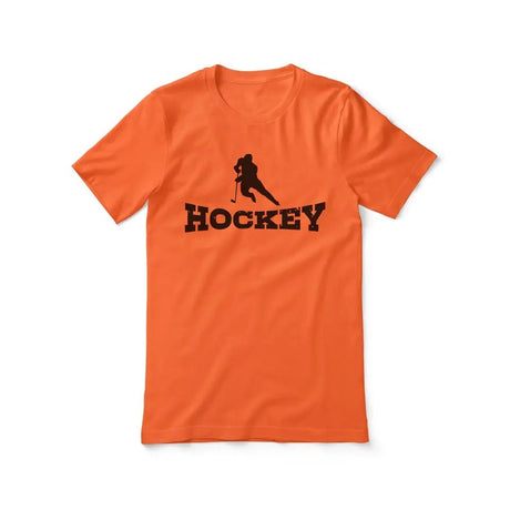 Basic Hockey with Hockey Player Icon on a Unisex T-Shirt with a Black Graphic