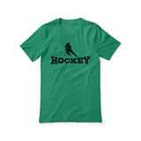 Basic Hockey with Hockey Player Icon on a Unisex T-Shirt with a Black Graphic