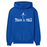 Basic Hurdles with Hurdler Icon on a Hoodie with a White Graphic