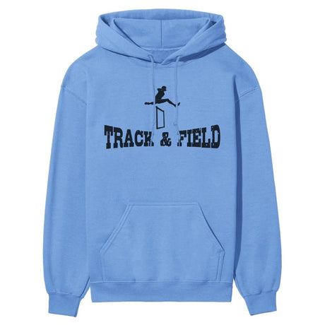 Basic Hurdles with Hurdler Icon on a Hoodie with a Black Graphic