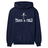 Basic Hurdles with Hurdler Icon on a Hoodie with a White Graphic