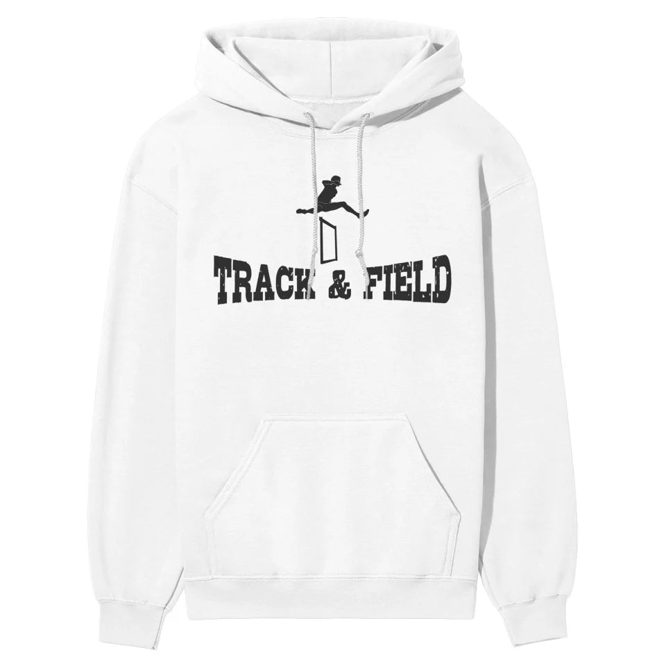 Basic Hurdles with Hurdler Icon on a Hoodie with a Black Graphic