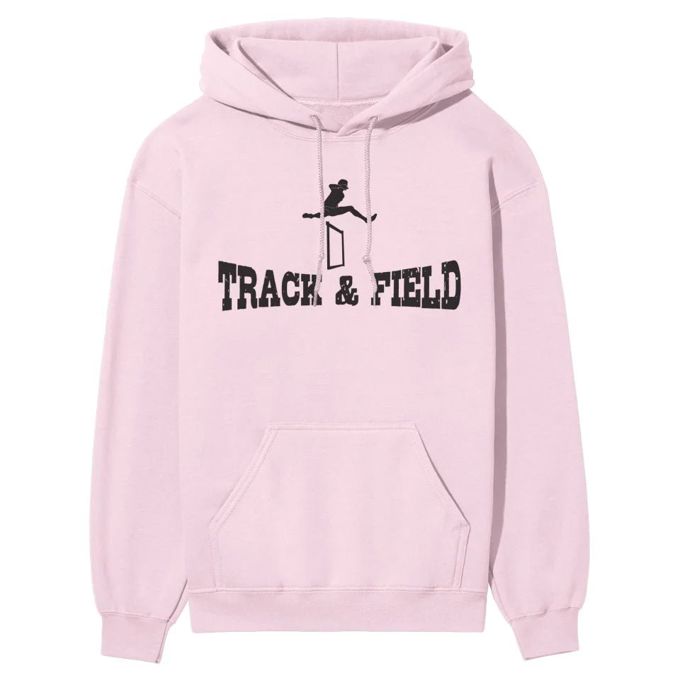 Basic Hurdles with Hurdler Icon on a Hoodie with a Black Graphic