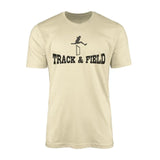 Basic Hurdles with Hurdler Icon on a Men's T-Shirt with a Black Graphic