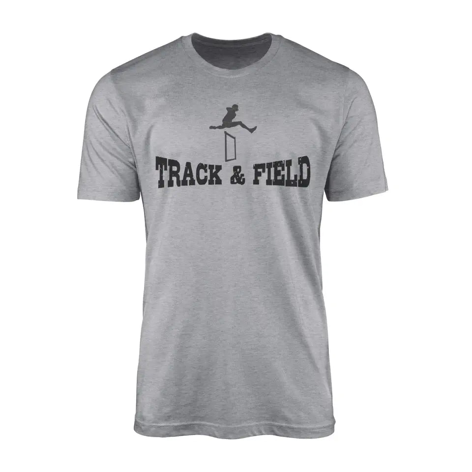 Basic Hurdles with Hurdler Icon on a Men's T-Shirt with a Black Graphic