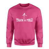 Basic Hurdles with Hurdler Icon on a Sweatshirt with a White Graphic