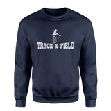 Basic Hurdles with Hurdler Icon on a Sweatshirt with a White Graphic