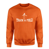 Basic Hurdles with Hurdler Icon on a Sweatshirt with a White Graphic