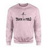 Basic Hurdles with Hurdler Icon on a Sweatshirt with a Black Graphic