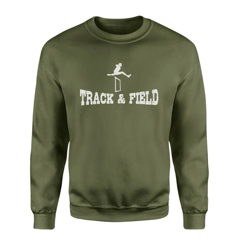 Basic Hurdles with Hurdler Icon on a Sweatshirt with a White Graphic