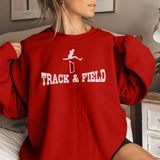 Basic Hurdles with Hurdler Icon on a Sweatshirt with a White Graphic