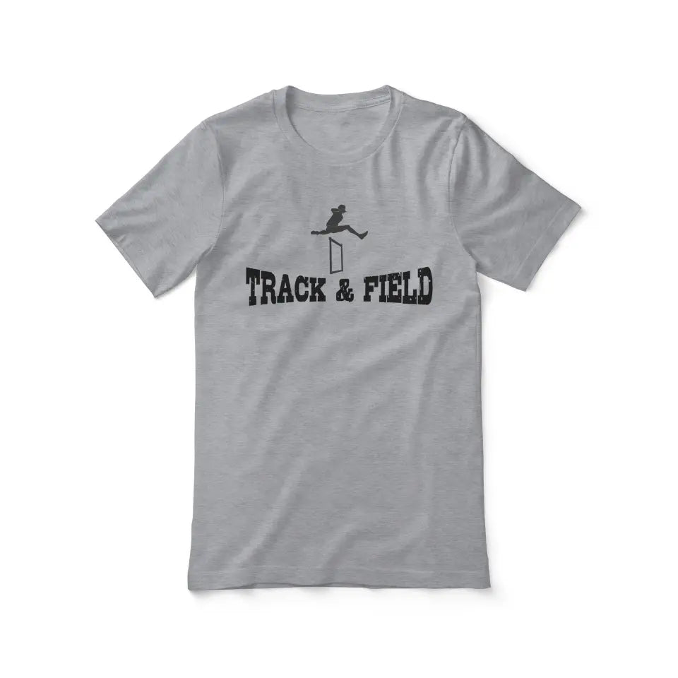 Basic Hurdles with Hurdler Icon on a Unisex T-Shirt with a Black Graphic