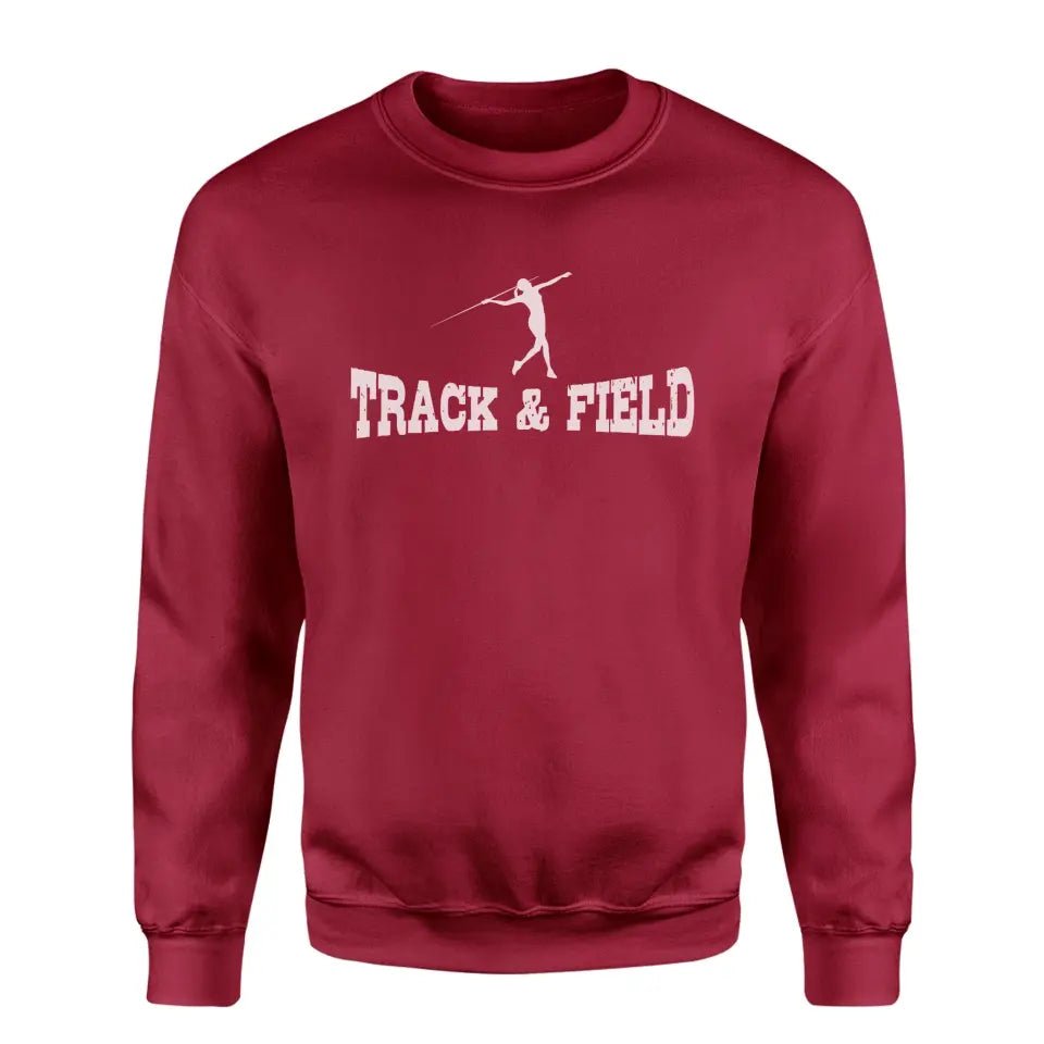 Basic Javelin with Javelin Thrower Icon on a Sweatshirt with a White Graphic