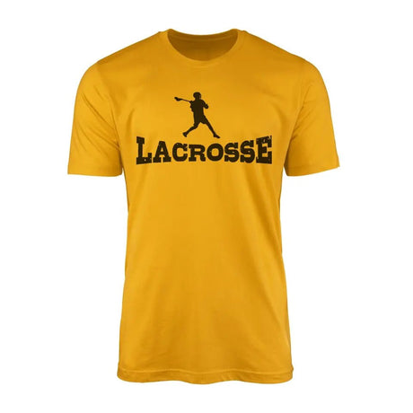 Basic Lacrosse with Lacrosse Player Icon on a Men's T-Shirt with a Black Graphic