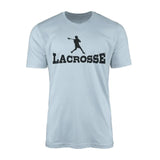 Basic Lacrosse with Lacrosse Player Icon on a Men's T-Shirt with a Black Graphic