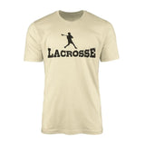 Basic Lacrosse with Lacrosse Player Icon on a Men's T-Shirt with a Black Graphic