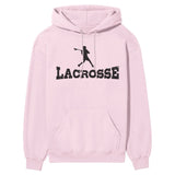 Basic Lacrosse with Lacrosse Player Icon on a Hoodie with a Black Graphic